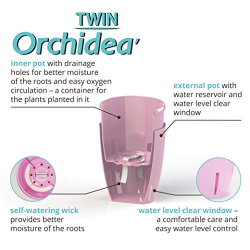4.9 Inch ORCHIDEA Self Watering Pots for Orchids in Lavender