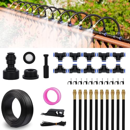 Drip Irrigation System 30 FT with 10 Nozzles (30 ft PU hose (5/16 in OD, 8mm))
