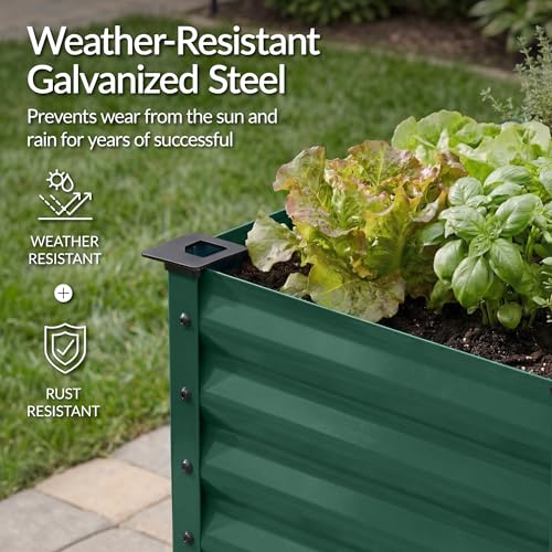 72x24x30in Non Toxic Galvanized Raised Garden Bed (72x24x30in / Dark Green)