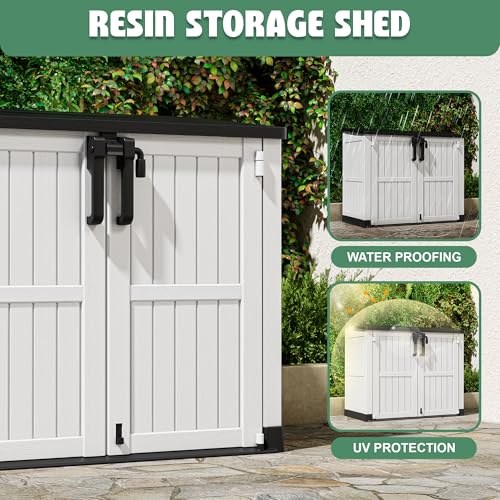 36 Cu Ft Outdoor Storage Cabinet (Black-Ashen / 30.1"×52.1"×44.3")