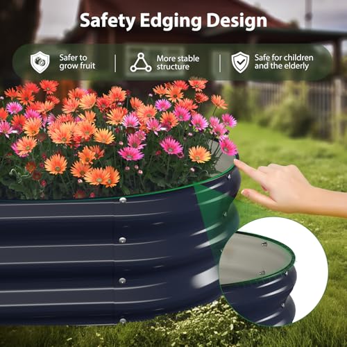 Raised Garden Bed Kit (Navy Blue / 6×3×1 ft)