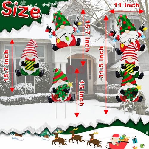 3 Pack Metal Christmas Yard Signs Decor for Multiple Stacked (Dwarf Christmas Tree)