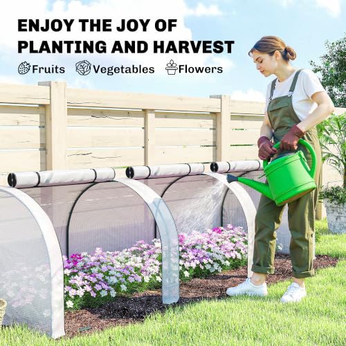10' x 3' x 2.5' Mini Greenhouse Portable Tunnel Green House White (10' x 3' x 2.5' / White)