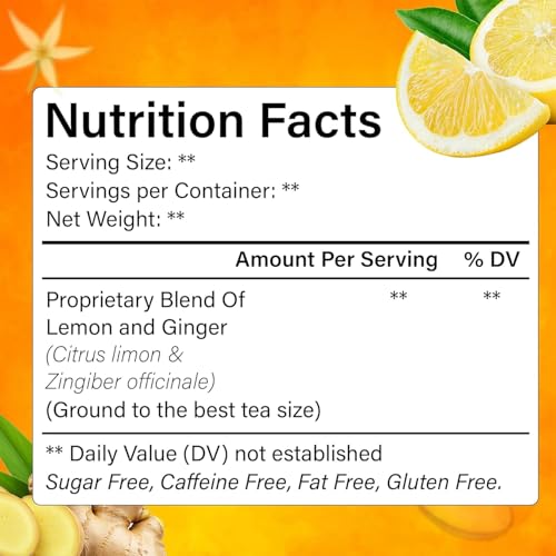 Premium 150 Bags Lemon Ginger Tea (1 Count)