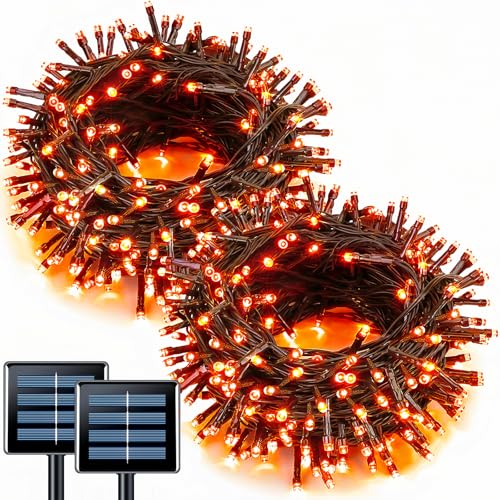 2 Pack Solar Halloween Lights (Orange / 100LED*2)