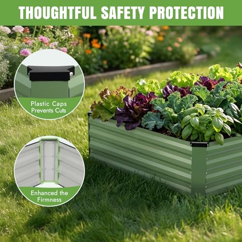 Galvanized Raised Bed (Green / 8x2x1ft(2 pack))