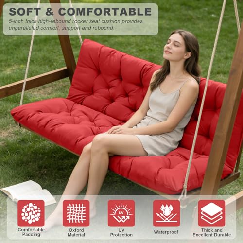 Porch Swing Cushions (Red / 47x 40 inches)