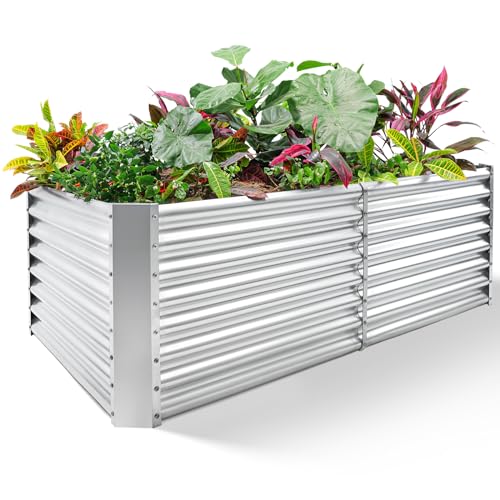 8×4×2 ft Galvanized Raised Garden Bed Kit