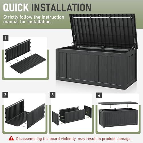 Outdoor Storage Box (Black / 160 Gallon)