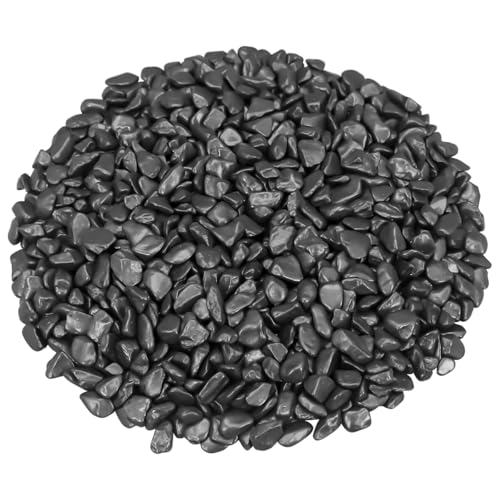Decorative River Rocks & Landscaping Pebbles for Potted Plants (5 Pounds / Black)