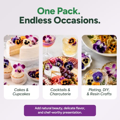 Small Pansy & Orchids Edible Flowers (12 Pieces)