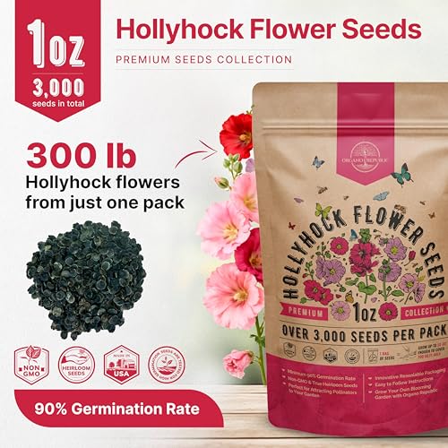 Hollyhock Flower Seeds Pack 1 oz