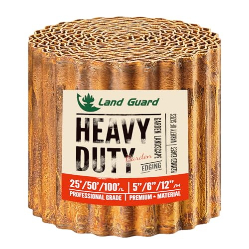 Corrugated Garden Edging Border (Rusty / 12 Inch×25 Ft)