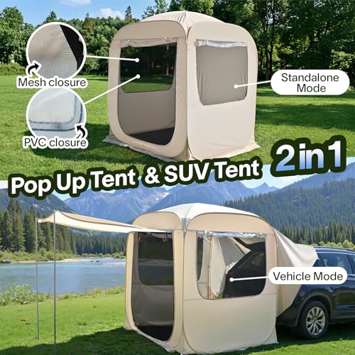 SUV Tailgate Tent with Sunshade Awning (6'x6'x6.6'H)