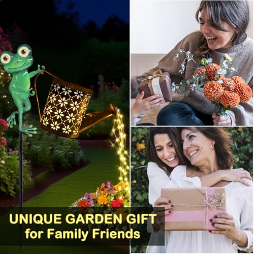 Solar Watering Can with Cascading Lights Outdoor Garden Decor (B.Frog)