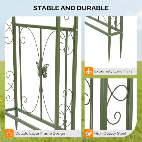 Garden Arbor Arch Archway for Wedding Ceremony Party (Olive Green / 7.9 FT)