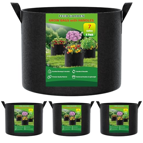7 Gallon Grow Bags 4 Pack (Black / 7 Gallon)