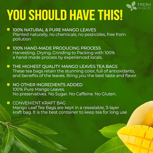 Premium 40 Mango Leaf Tea Bags (40 Tea Bags)