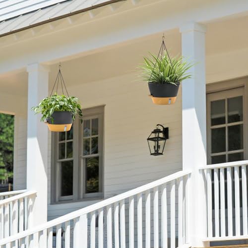 Large 12Inch Self Watering Hanging Planter (Dark Gray / 12Inch)