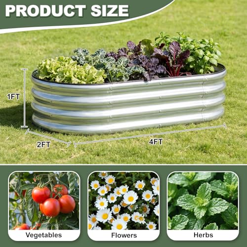 Galvanized Raised Garden Bed Outdoor (2 Count)