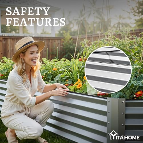 2pcs 8x4x1.5ft Galvanized Raised Garden Bed (8x4x1.5ft 2pcs / Silver)
