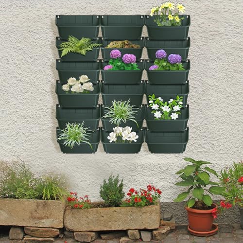 Vertical Wall Planter with 18 Pots