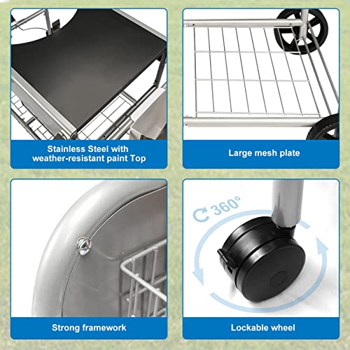 Grill Table for Weber 22" &18" Original Kettle (50" x 24.2" x 31.1" inches|30001)