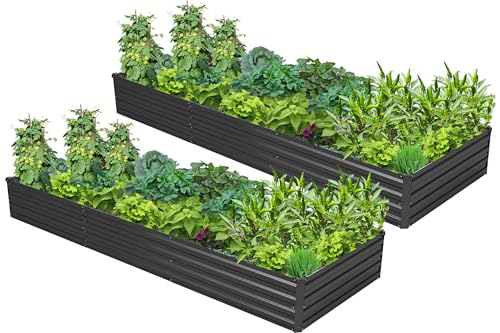 2PCS 9x3x1ft Galvanized Raised Garden Bed (2 Count)