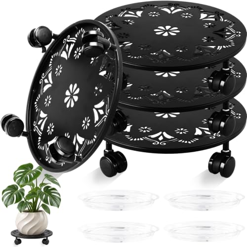 4 Pack Rolling Plant Caddy with Wheels 14 Inch (14 inch)