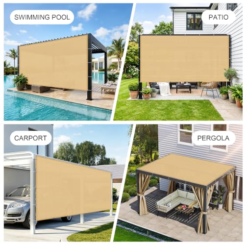 Shade Cloth 5x17 FT Sun Shade (5' x 17' custom size / Sand)