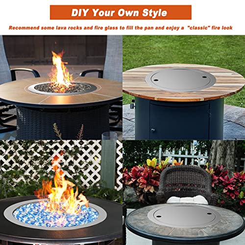 13 Inch Stainless Steel Drop in Fire Pit Pan with Burner Ring