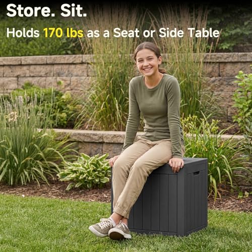 35 Gallon Outdoor Deck Box (Black / 35 gallon)