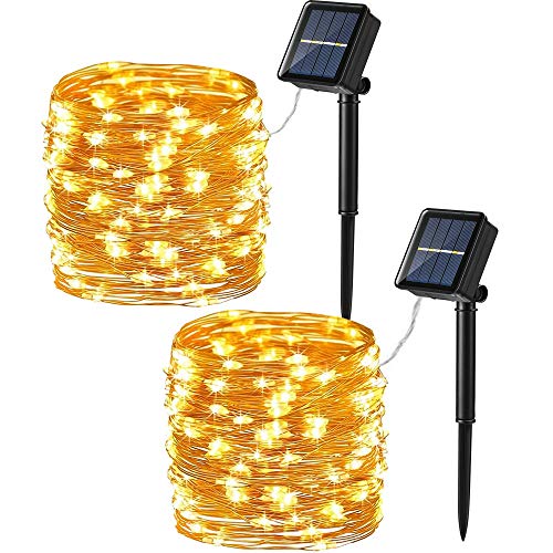 Solar Fairy Lights Outdoor (Warm White / 100 LED - 2 Pack)