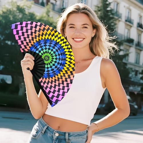 13Inch Large Popping Fans for LINE Dancing (Bright Color)