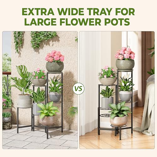 6 Tier Metal Plant Stands Outdoor Indoor (BlackDiamond / 6-tiers)