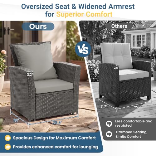 Patio Furniture Set (Light Gray / 4)