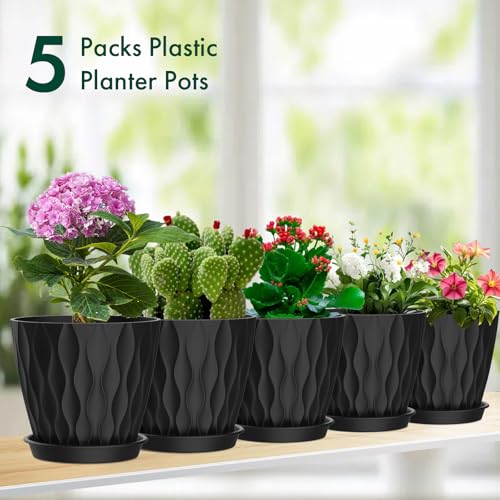 4 inch Small Plastic Nursery Pots (5 Count)