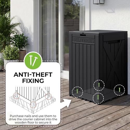 52 Gallon Extra Large Deck Box with Lock (52 Gallon / Dark Black)