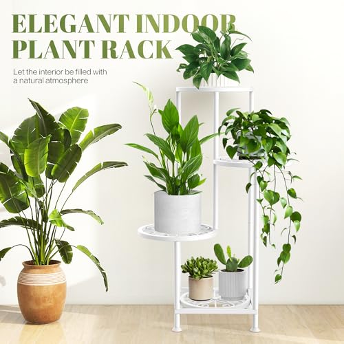 4 Tier Plant Stand Indoor Outdoor (White / 4 Tier)