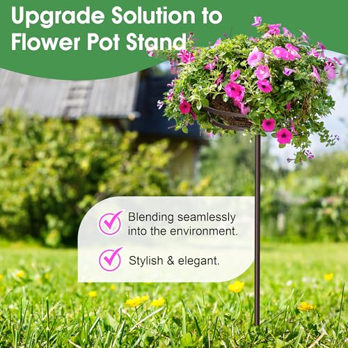 4 Pack Adjustable Outdoor Flower Pot Stand (Brown)