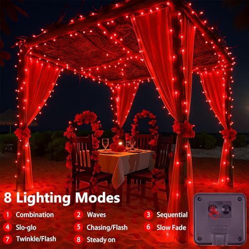 Solar Fairy Lights (Red / 2 Pack-400LED)