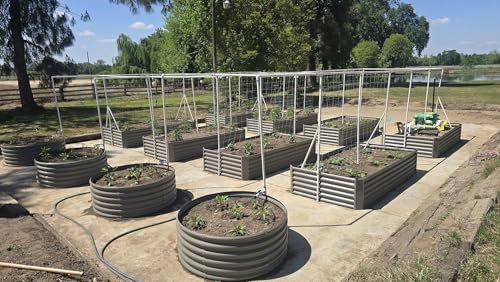 Anleolife 6 Bed 4ft Round & 6x3ft Rectangle Raised Bed Set