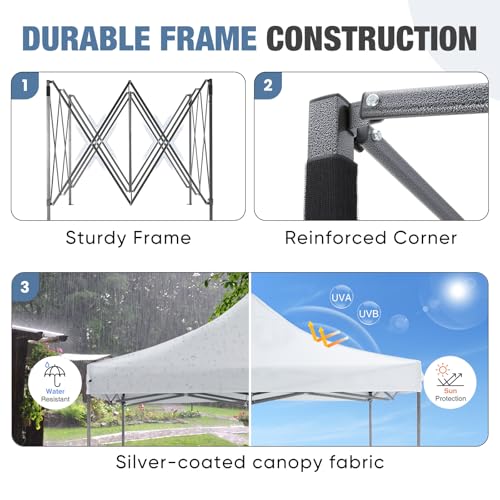 10x10ft Pop Up Canopy Tent (Solid White / 10 x 10 ft)