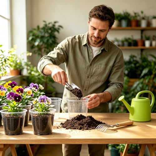 30 Pack 6 Inch Clear Nursery Pots with Drainage Holes (6Inch-30Pack)