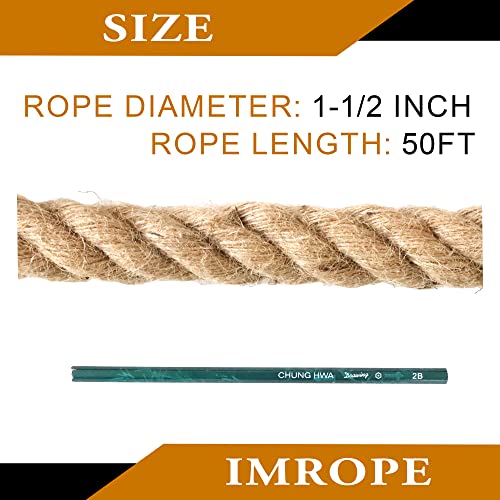Natural Jute Rope (Natural Jute / 38mm x 50 Ft)