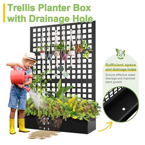 Metal Raised Garden Bed with Trellis Outdoor