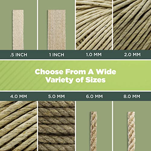 Natural Hemp Twine (Natural / 280lb, 5.0mm x 120 ft)