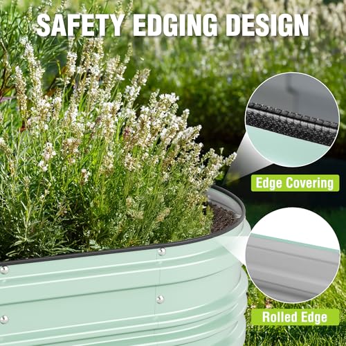 2PK 4x2x1ft Galvanized Raised Garden Bed Set (Light Green / 4x2x1ft(2PK))