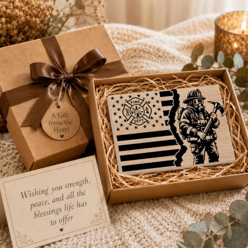 Firefighters Gift for Men Home Office Book Shelf Table Decor 5.5x7.9Inch 01 (Multicolor 1748 / Wooden sign with iron frame（5.5 x 7.9 inches）)