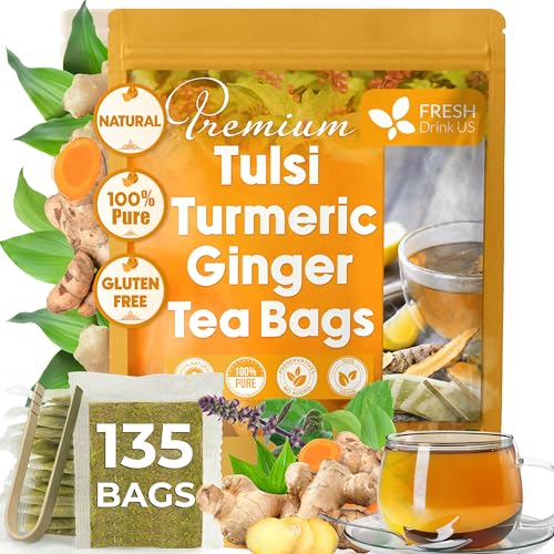 Premium 135 Bags Tulsi Turmeric Ginger Tea (135 Tea Bags)